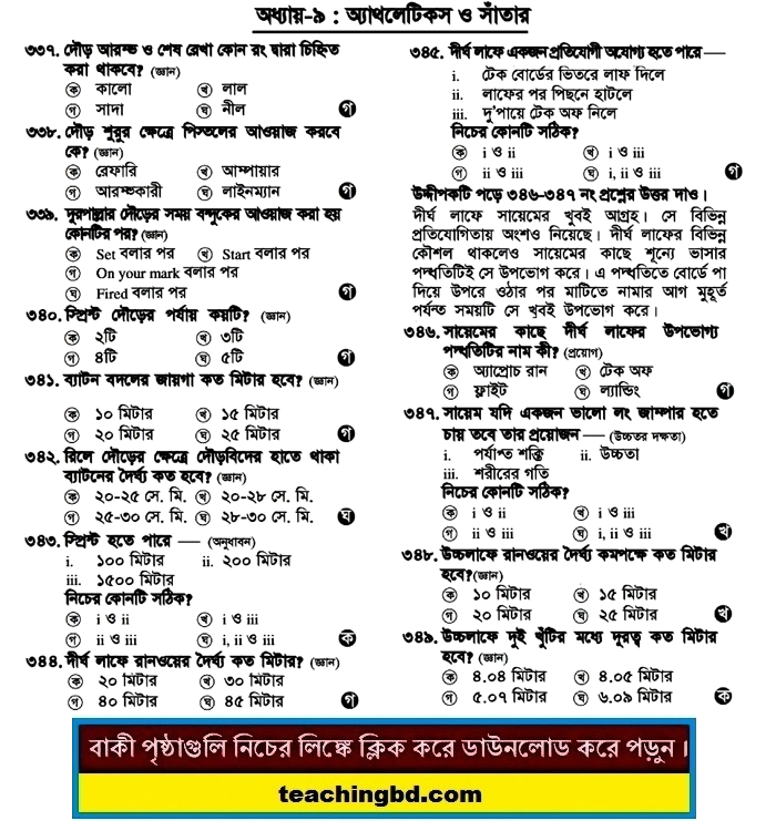 SSC MCQ Question Ans. Athletics and Swimming