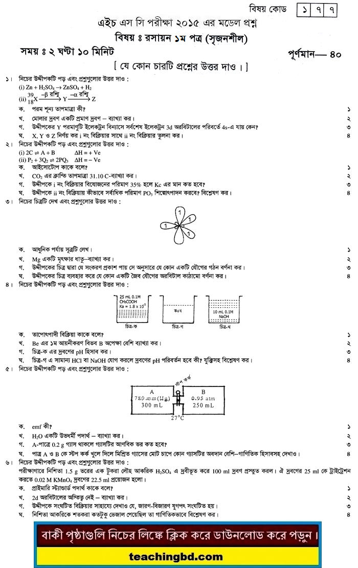 Chemistry Suggestion and Question Patterns of HSC Examination 2015-10
