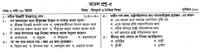 Hindudhormo and moral Education Suggestion and Question Patterns of PEC Examination 2015-5