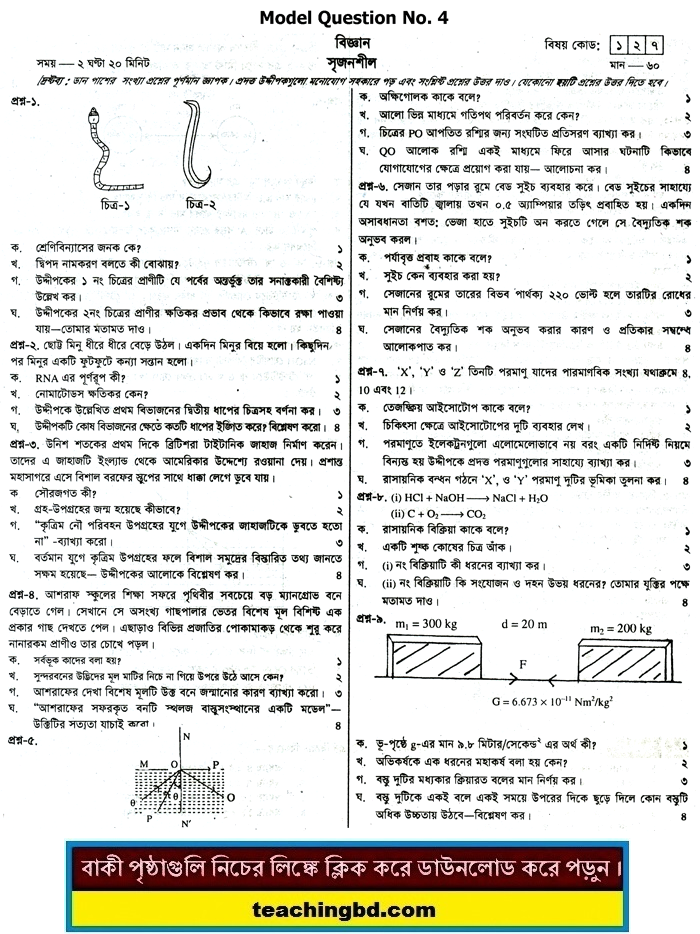 Science Suggestion and Question Patterns of JSC Examination 2015