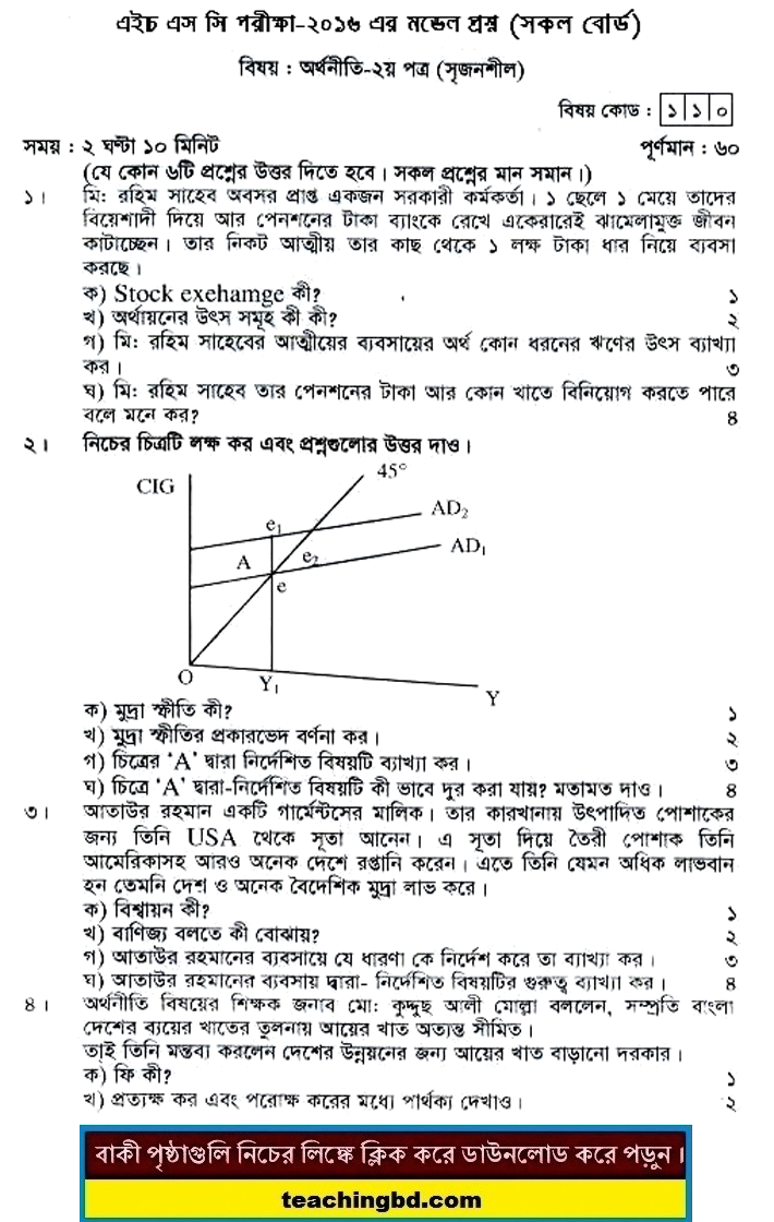 Economics 2 Suggestion and Question Patterns of HSC Examination 2016-1