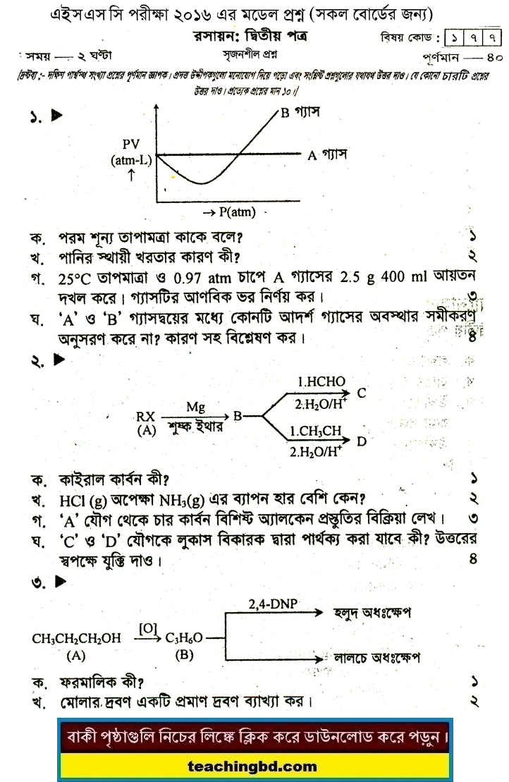 Chemistry 2 Suggestion and Question Patterns of HSC Examination 2016-13